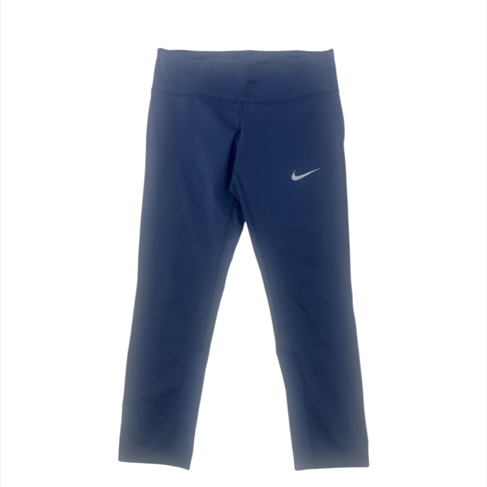 Nike Dri Fit Cropped Activewear Leggings Blue Womens Size Small Running MeshLeg‎